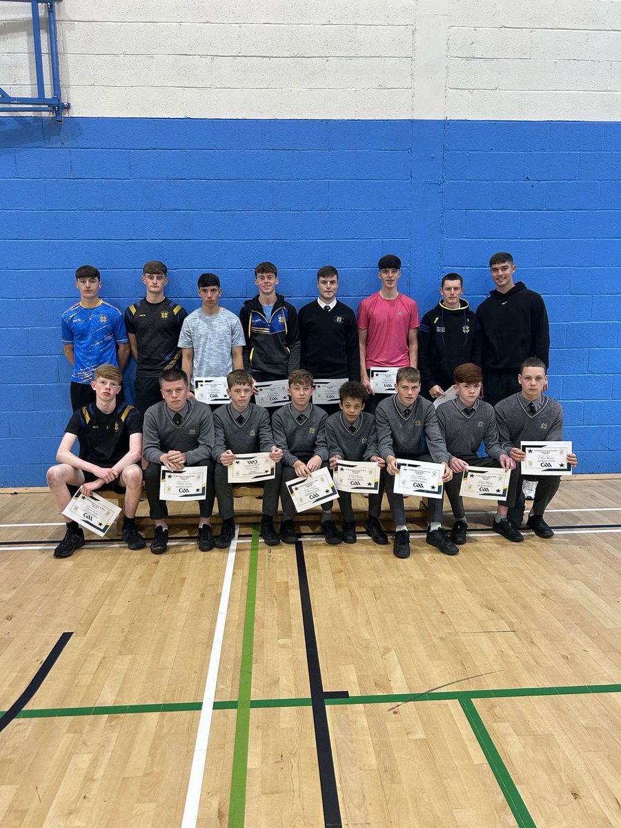 CollegeBenildus's tweet photo. Today, we hosted the GAA All Stars Awards.  We also took the opportunity to present the Junior Football and 2nd Year Hurling Teams with their Leinster Medals won this year. Big thanks to past student and  Dublin Senior Footballer Theo Clancy for presenting the awards this morning https://t.co/akZ1VMxdSx