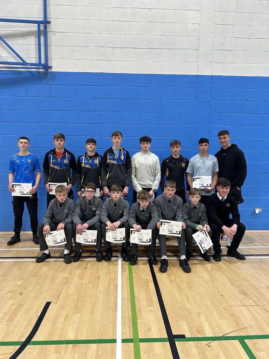 CollegeBenildus's tweet photo. Today, we hosted the GAA All Stars Awards.  We also took the opportunity to present the Junior Football and 2nd Year Hurling Teams with their Leinster Medals won this year. Big thanks to past student and  Dublin Senior Footballer Theo Clancy for presenting the awards this morning https://t.co/akZ1VMxdSx