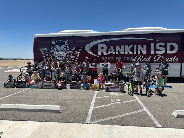 RankinISD's tweet photo. Gossett Elementary students who got A Honor Roll and or Perfect Attendance for the year got to celebrate with a new ride or special treat!

 Congratulations Little Devils! https://t.co/luVM8AV5QP