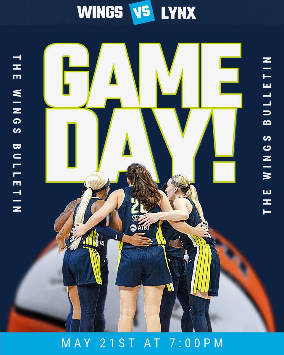 WingsBulletin's tweet photo. IT’S GAME DAY!  #WNBA 

Dallas Wings vs Minnesota Lynx
📍 Target Center, Minneapolis, MN
⌚️ 7:00 pm CT 
📺 KFAA, WNBA League Pass https://t.co/EwvK1HuFMf