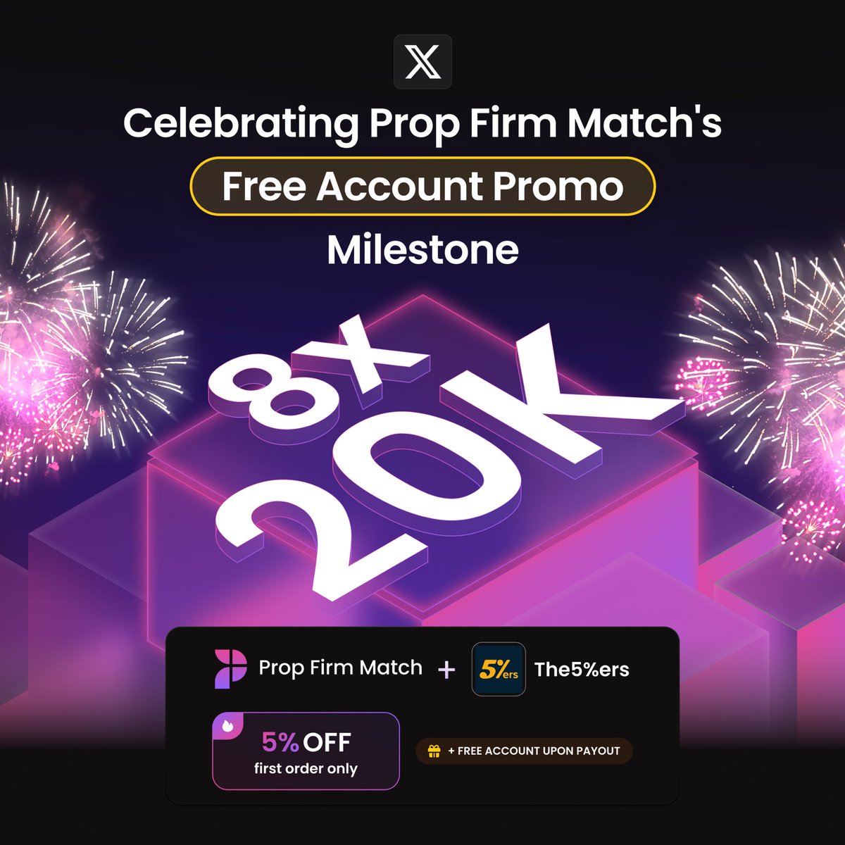 Prop Firm Match (@propfirmmatch) on Twitter photo 8x20k giveaway with the The5ers to celebrate Prop Firm Match’s Extra Account Promo Milestone 🎉
To participate:
🤝Follow <a href="/PropFirmMatch/">Prop Firm Match</a>, <a href="/PropFirmOne/">Prop Firm One</a> and the <a href="/the5erstrading/">The5ers</a>
❤️ Like this post
🔁 Repost
👥Tag 2 friends in the comments
📌 Repost our pinned post (quoted)
👀 8x20k giveaway with the The5ers to celebrate Prop Firm Match’s Extra Account Promo Milestone 🎉
To participate:
🤝Follow <a href="/PropFirmMatch/">Prop Firm Match</a>, <a href="/PropFirmOne/">Prop Firm One</a> and the <a href="/the5erstrading/">The5ers</a>
❤️ Like this post
🔁 Repost
👥Tag 2 friends in the comments
📌 Repost our pinned post (quoted)
👀