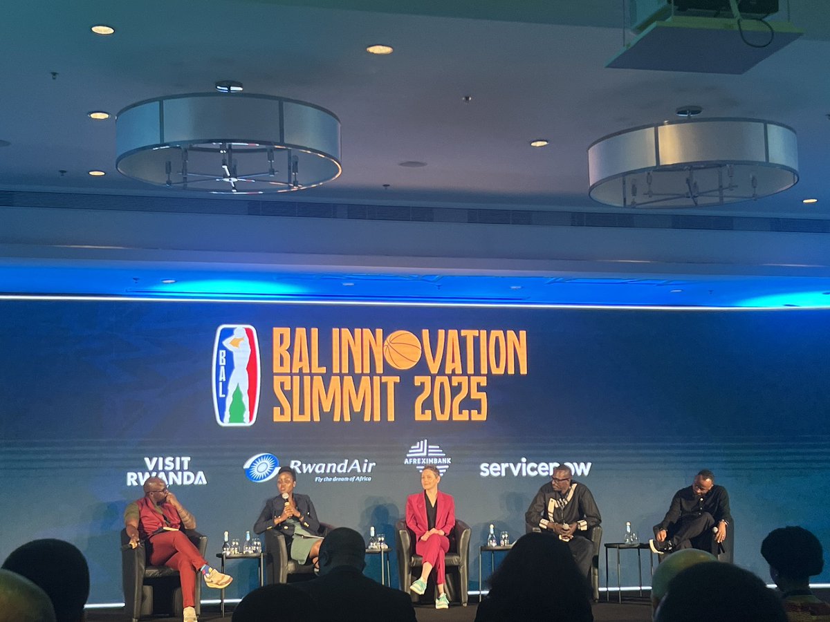 Robert Mugabo (@mugabo_robert) on Twitter photo Ongoing Panel: Catalyzing the Impact of Technology to Power the Growth of Sports & CCIs at the #BALSummit2025
Panelists:
Hon. <a href="/MusoniPaula/">Paula Ingabire</a> – Minister of ICT & Innovation, Rwanda
Leah Machab – SVP & Head of International Strategy, NBA
Cheick Camara – VP & Managing Director, Ongoing Panel: Catalyzing the Impact of Technology to Power the Growth of Sports & CCIs at the #BALSummit2025
Panelists:
Hon. <a href="/MusoniPaula/">Paula Ingabire</a> – Minister of ICT & Innovation, Rwanda
Leah Machab – SVP & Head of International Strategy, NBA
Cheick Camara – VP & Managing Director,