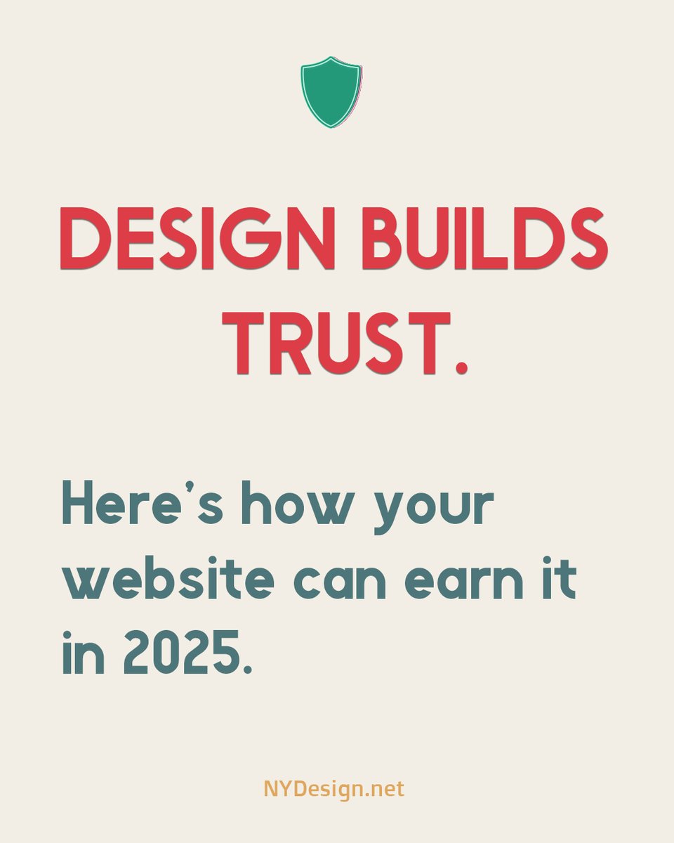 NYCDesignST's tweet photo. 🎯 What Makes a Website Trustworthy in 2025?

🎨 Design builds trust.

In 2025, your website is your handshake. First impressions matter — and they happen in seconds.

🔁 Save this for design inspiration

Swipe through to learn what makes a website feel trustworthy today.

#BeforeAndAfterDesign #BrandDesign #BrandStrategy #CreativeBusiness #CreativeStudio