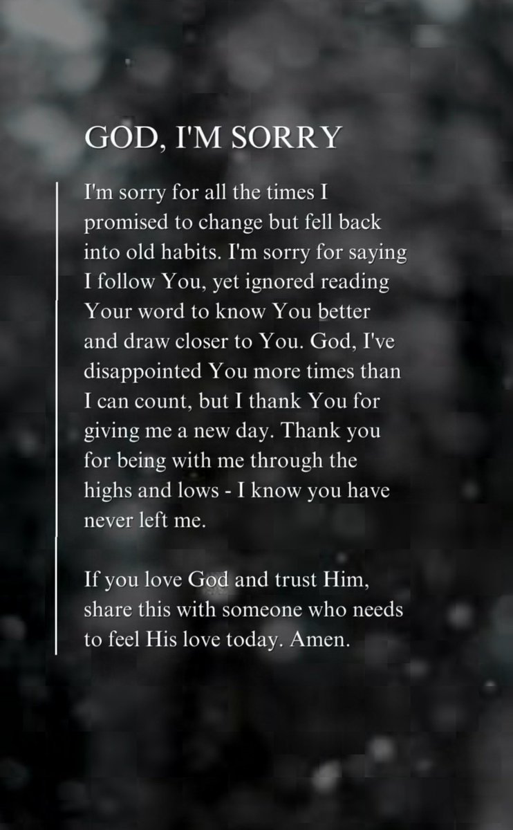 God, I'm sorry