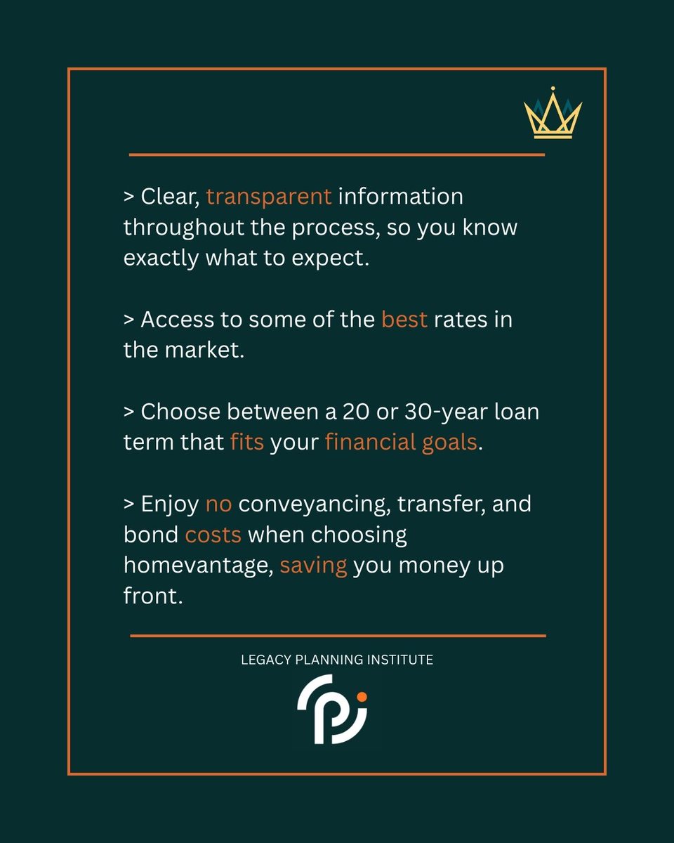 GLeschDynasty's tweet photo. HomeVantage is the latest in Home Loan and Financial Planning Partnership.

Process? Streamlined.
Rates? Best in the market.
Bond, Conveyancing, and Transfer Fees? Gone.

So, if you're in Real Estate or you're looking to buy a home in 2025, get in touch.

#homevantage #lpi https://t.co/hpmwNDIZBC