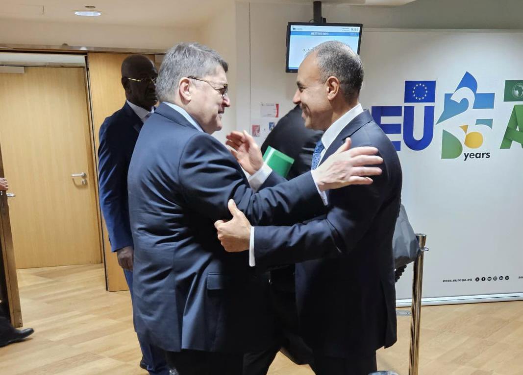 OToderean's tweet photo. European Union - African Union partnership can count on Romanian 🇷🇴 -Egyptian 🇪🇬 strong, traditional friendship. This is my own take on these great photos taken today of our two foreign ministers, in Brussels! 🤝🏻 https://t.co/1di3d22jkH
