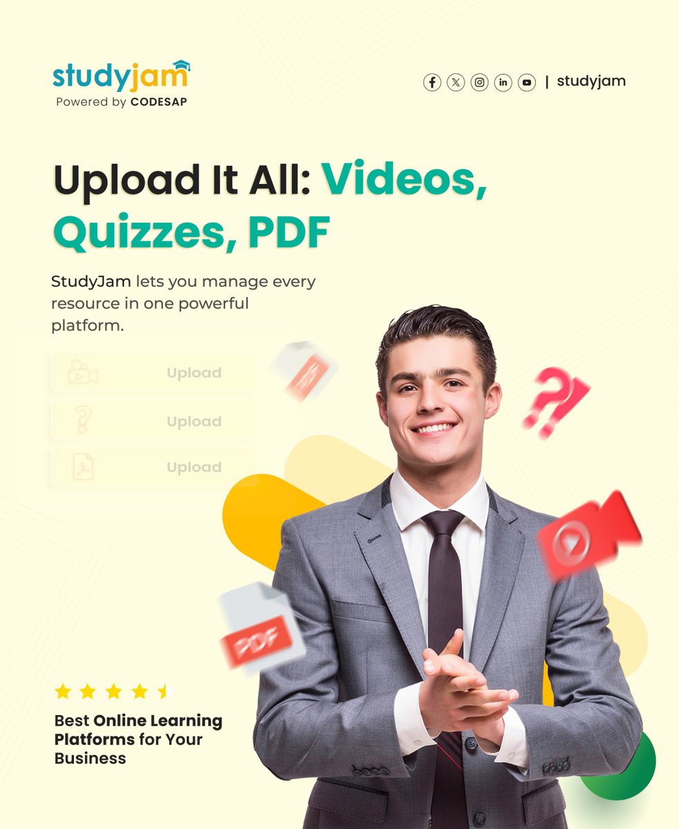 studyjam_'s tweet photo. 🎓 Teach Without Limits
StudyJam brings all your materials videos, quizzes, PDFs into one beautiful system.
Built for modern educators who mean business.

#studyjam #lms #learningmanagementsystem #edtech https://t.co/jF7W27FOce