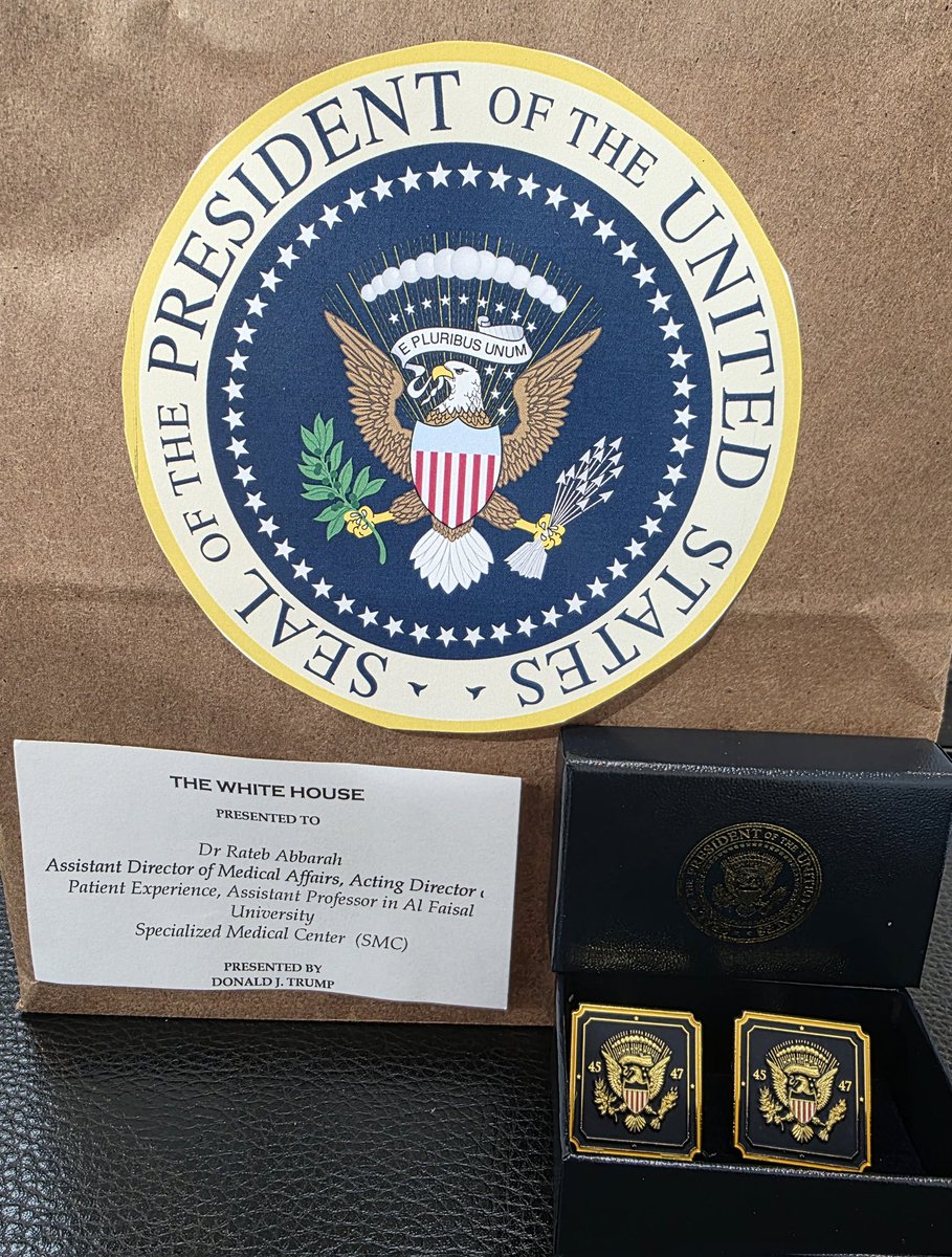 It is an honor to receive this kind gesture from the White House and the President of the USA
Mr. Donald J. Trump as our SMC Hospitals participated in the preparation to his visit to Riyadh, KSA from the medical side.