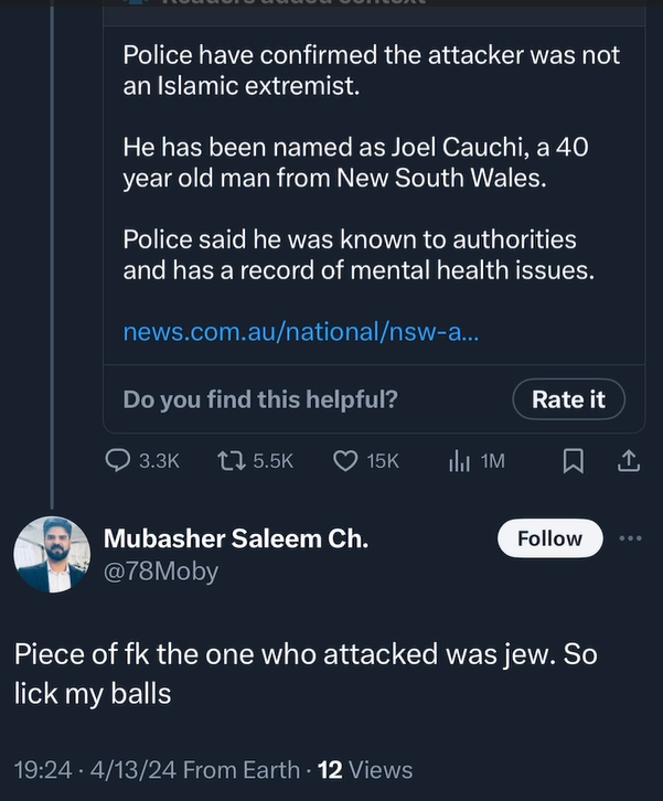 StopAntisemites's tweet photo. Mubasher Saleem is a clear threat to women and the Jewish community! @Vestas must act.

Concerned? mhill@vestas.com https://t.co/RUDb8ZnkLV