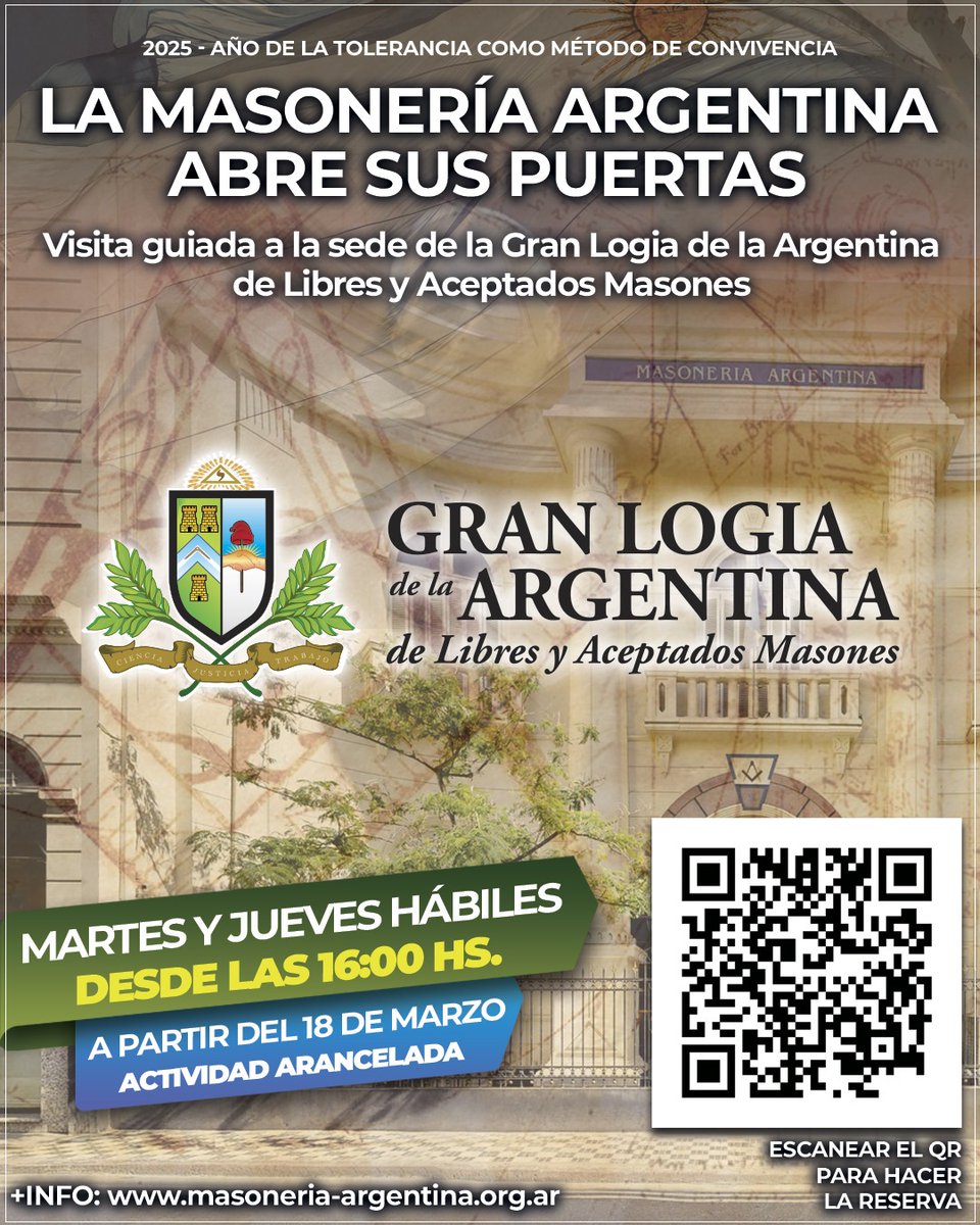 GranLogiaArg's tweet image. Mucha gente nos pregunta si se puede conocer nuestra sede, y la respuesta es SI.
Abrimos las puertas de uno de los edificios históricos más lindos de Ciudad de Buenos Aires para que lo visite quien quiera