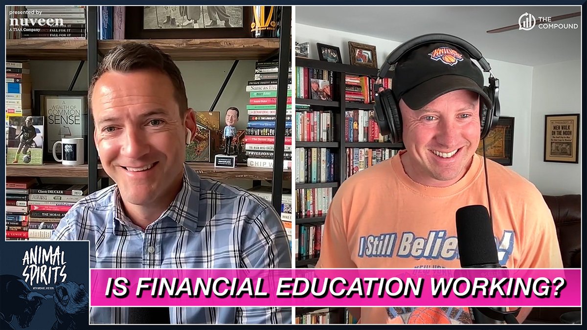 The Compound (@thecompoundnews) on Twitter photo Is Financial Education Working? | Animal Spirits 413
<a href="/awealthofcs/">Ben Carlson</a> and <a href="/michaelbatnick/">Michael Batnick</a> discuss how retail became the smart money, why long-term investing caught on, chances of re-testing the lows, millionaires next door, takeout food culture, the broken housing market and more!🔥 Is Financial Education Working? | Animal Spirits 413
<a href="/awealthofcs/">Ben Carlson</a> and <a href="/michaelbatnick/">Michael Batnick</a> discuss how retail became the smart money, why long-term investing caught on, chances of re-testing the lows, millionaires next door, takeout food culture, the broken housing market and more!🔥