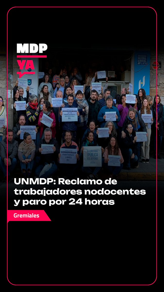 Del 19 al 23 de mayo la Asociación del Personal de la Universidad Nacional de Mar del Plata realiza una semana de visibilización del conflicto universitario.

MÁS INFO 👇🏼
mdpya.com.ar/unmdp-reclamo-…