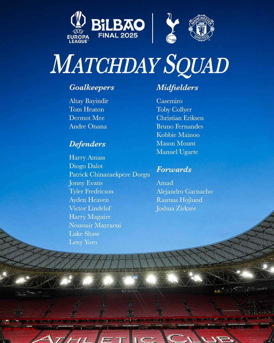 Our #UELfinal squad 📋🔴

#MUFC || #UELfinal