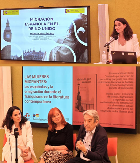 Consejería de Trabajo en Reino Unido e Irlanda (@consejeriatrauk) on Twitter photo Ayer la Consejera de Trabajo, Migraciones y Seguridad Social en Reino Unido e Irlanda, Blanca Cano, participó en la charla sobre LAS MUJERES MIGRANTES organizada por <a href="/CervantesLondon/">Instituto Cervantes London</a> y <a href="/BritishSpanish/">BritishSpanishSociet</a>. Ayer la Consejera de Trabajo, Migraciones y Seguridad Social en Reino Unido e Irlanda, Blanca Cano, participó en la charla sobre LAS MUJERES MIGRANTES organizada por <a href="/CervantesLondon/">Instituto Cervantes London</a> y <a href="/BritishSpanish/">BritishSpanishSociet</a>.
