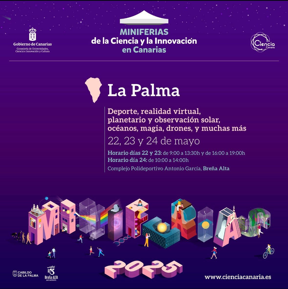 Volvemos con nuestro taller de #matemagia ➕✖️➖➗🪄

En la #MiniferiaLaPalma2025
 #cienciaymagia 
<a href="/agenciaiisi/">ACIISI</a> 

No falten palmer@s!
Si parpadean se lo pierden!”
 
🗓️ 22 y 23 Mayo
