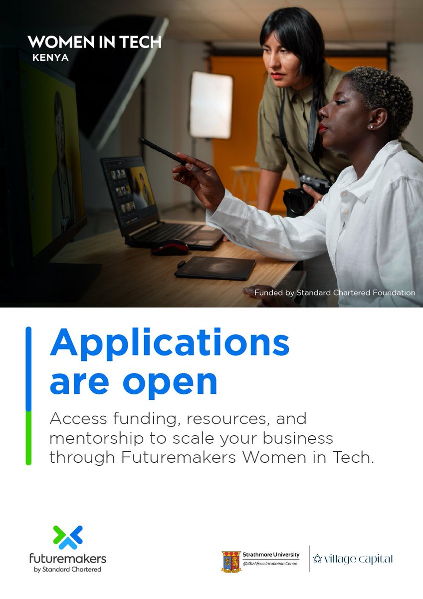 iBizAfrica's tweet photo. You’ve got traction. A smart, tech-enabled solution.
Now you need funding, mentorship & a tribe that gets it.
#SCWomeninTech Cohort 8 is for you.
💰 Up to $10K
📚 Business training
💡 Mentorship
Apply Now 👉 https://t.co/8P8Pt9I1Aw
#SCWomenInTech https://t.co/UmDk7s9Doi