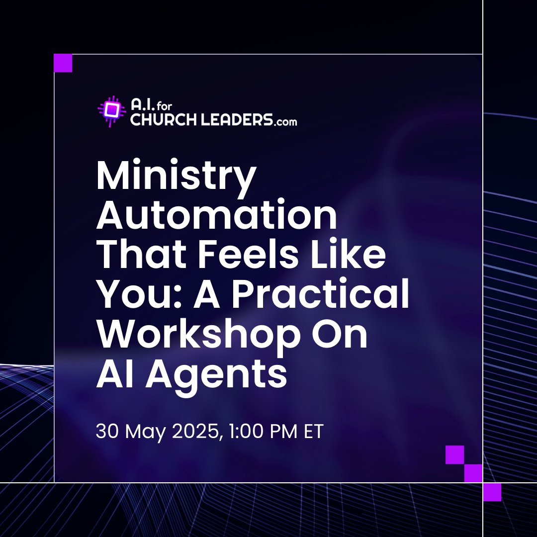 Agentic AI is here—and it’s going to change everything. But you don’t have to figure it out alone. In this 90-minute live demo, Natchi Lazarus will teach you how to build and deploy your first AI Agent: aiforchurchleaders.com/workshop/minis…
