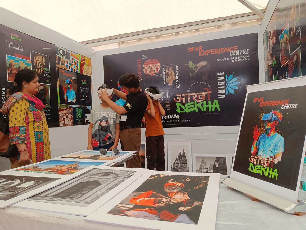tellme_360's tweet photo. An incredible day for Aankhon Dekha at State Museum Bhopal!
๐ท 200+ visited our official booth
๐ท Visitors experienced immersive VR like never before
The future of storytelling is here.
#AankhonDekha #VRExperienceCentre #TellmeOrchha #TellmeBhopal #TellmeDigiinfotech https://t.co/ZYxuUrEsvy