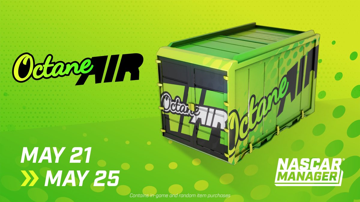 nascarmanager's tweet photo. Hey there Crew Chiefs!

ICYMI - Qualifying for our latest Event (Octane Air) is NOW LIVE!

Enter now and battle your way to the final round to win prizes, including crates, boosts and coins! 🎁

What are you waiting for? Time to race! @ENASCARGG https://t.co/6TvpW00uDb