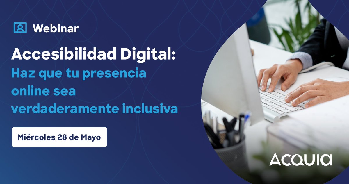 ¡Únete a nuestro webinar! Aprende cómo la accesibilidad digital mejora la interacción y amplía tu audiencia. Usa Acquia Optimize para identificar problemas. 

Regístrate ahora: streamyard.com/watch/a3cFnDiE…