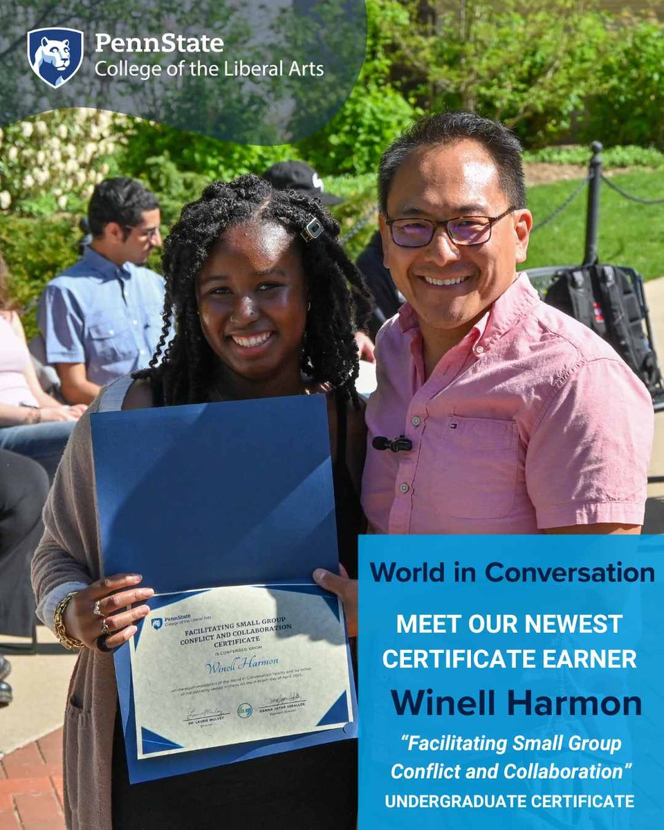 Meet Winell Harmon—Biochemistry and Molecular Biology—Winell earned a #WinC certificate in Facilitating Small Group Conflict and Collaboration.
~150 hours of facilitation practicum = a standout skill set for leading effective collaboration across divides.