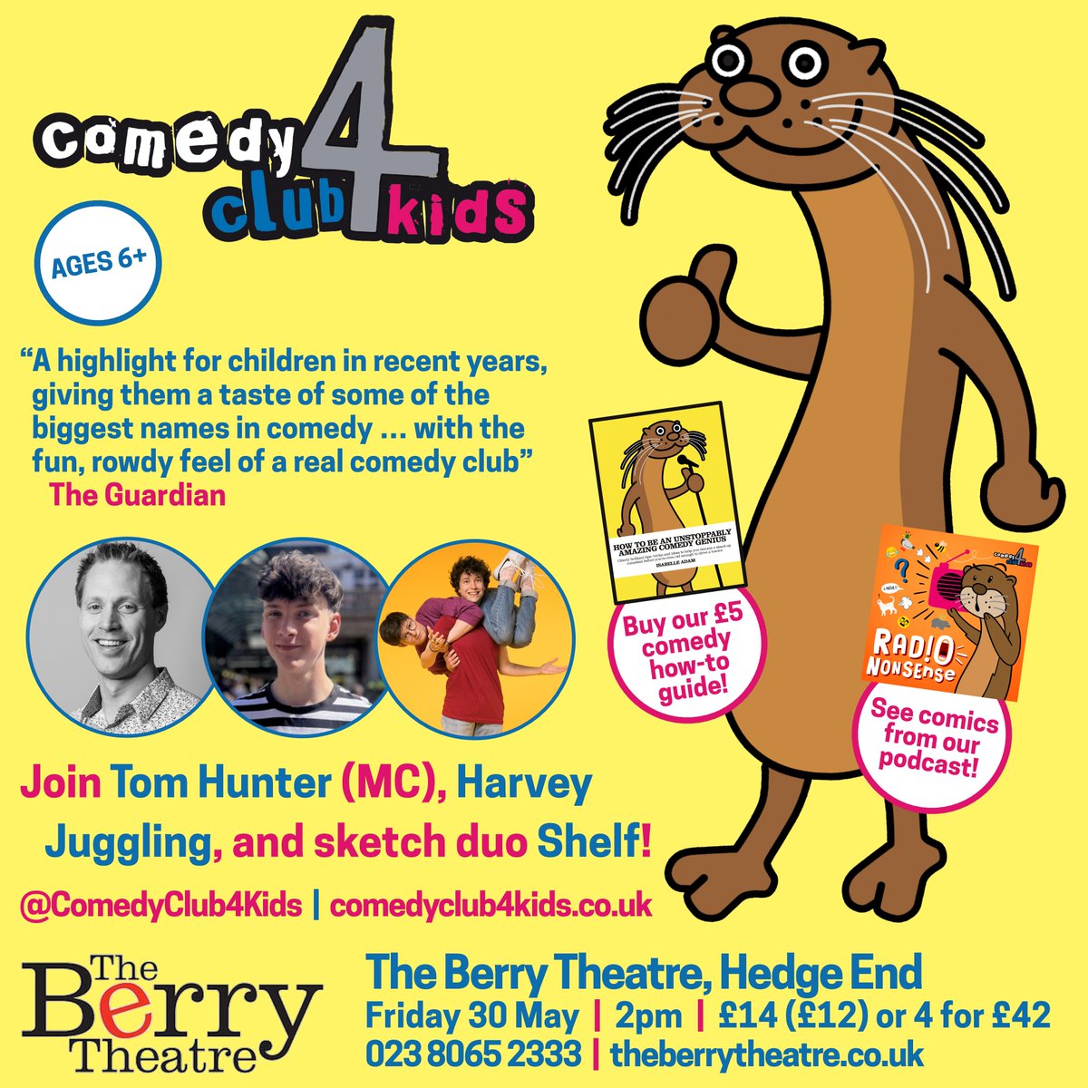 Hedge End! Families of Hampshire! We're back at <a href="/theberrytheatre/">The Berry Theatre</a> on Friday 30th May; join us to see Tom Hunter MCing Harvey Juggling and <a href="/shelfcomedy/">Shelf</a>! Stand-up! Dexterous tricks! Sketch goodness! Much excellence!

🎟️ thepointeastleigh.co.uk/whats-on/comed…
