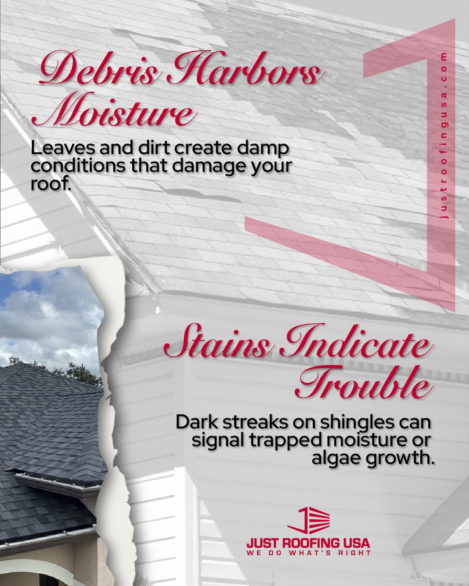 JustRoofingUSA's tweet image. 🧹 A dirty roof isn’t just ugly—it’s a threat to your home! 🏠

Algae, moss, and debris can weaken your shingles and lead to costly repairs. 

Book an inspection with Just Roofing USA: hubs.ly/Q03nd_Mb0 

#JustRoofingUSA #LuxuryRoofing #RoofingBlog #Ohio #Columbus#Powell