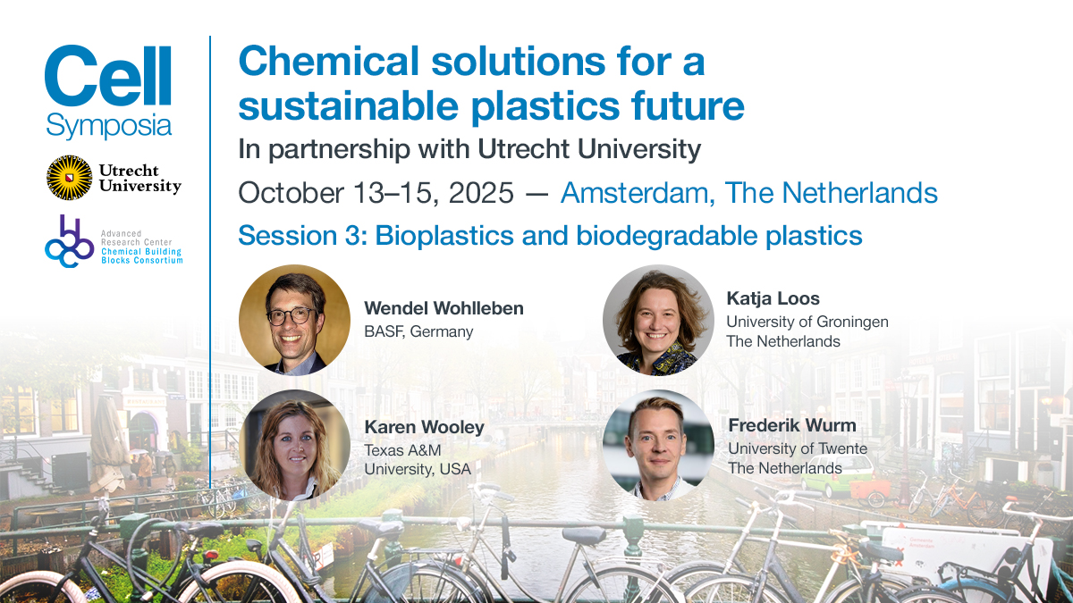 Chem Catalysis (@chemcatalysis) on Twitter photo Hear from our invited speakers Wendel Wohlleben, <a href="/luzylein/">Katja Loos</a>, <a href="/karen_wooley/">Karen L Wooley</a>, and Frederik Wurm in our session “Bioplastics and biodegradable plastics” at <a href="/CellSymposia/">Cell Symposia</a> #CSPlastics2025 in Amsterdam, Oct 13–15, 2025 hubs.li/Q03nwysW0 Hear from our invited speakers Wendel Wohlleben, <a href="/luzylein/">Katja Loos</a>, <a href="/karen_wooley/">Karen L Wooley</a>, and Frederik Wurm in our session “Bioplastics and biodegradable plastics” at <a href="/CellSymposia/">Cell Symposia</a> #CSPlastics2025 in Amsterdam, Oct 13–15, 2025 hubs.li/Q03nwysW0