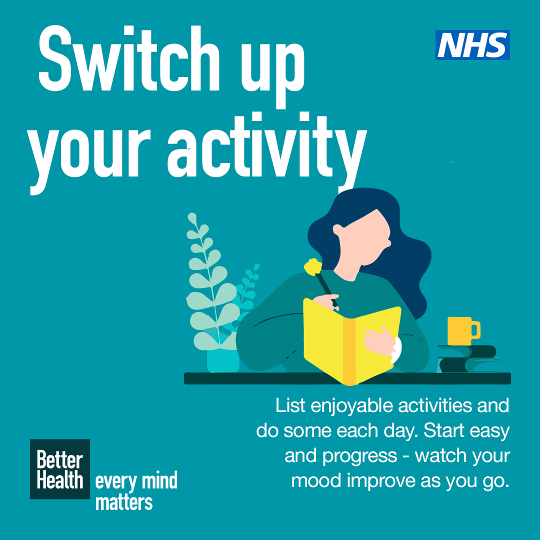 NHSSW's tweet photo. This #MentalHealthwarenessMonth, here are some top tips to help boost your mood. #EveryMindMatters https://t.co/VUC97tf3e9