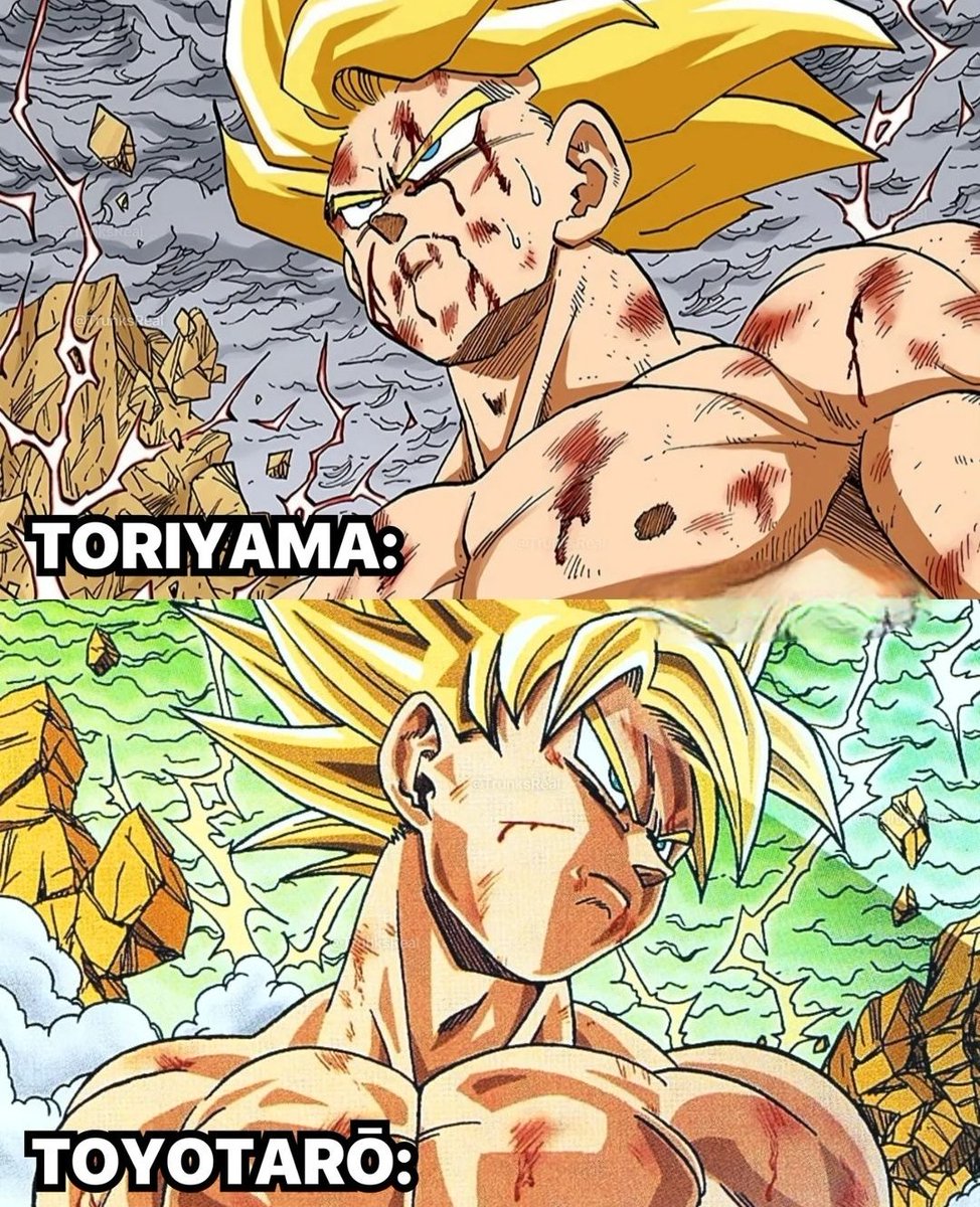dbs_10_10's tweet photo. Which super Saiyan goku art style do you like more? https://t.co/TIHGUpW5h3