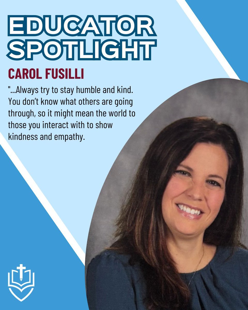Today's educator spotlight is Carol Fusilli! Carol has been teaching for almost 25 years! She currently teaches 4th grade (and 5th grade science) at Saint Pius Tenth! Read the rest of her spotlight on our Facebook or Instagram #roccatholicschools