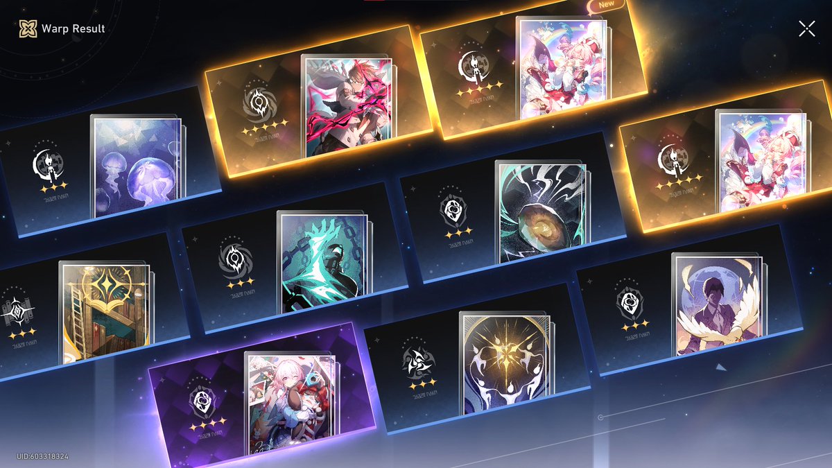Thrawn_'s tweet photo. Unreal light cone luck 40 pulls deep. #HonkaiStarRail #Hyacine https://t.co/jo5cPVvChk
