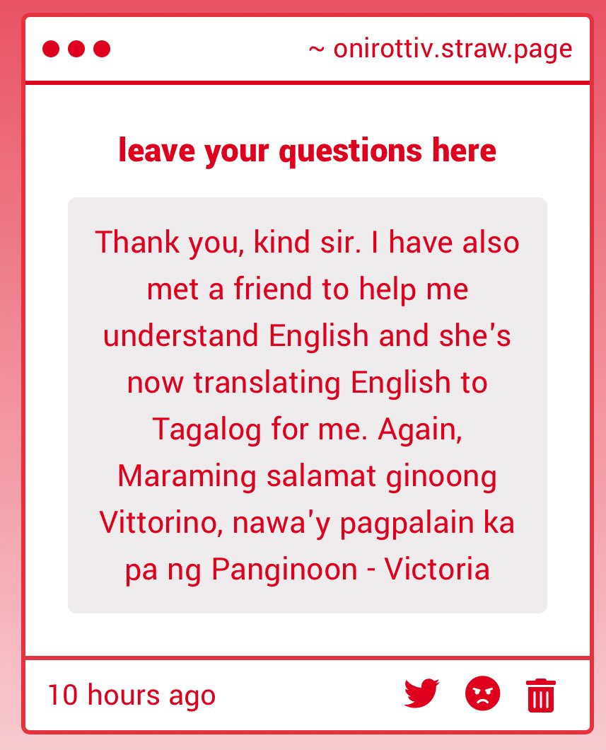 Thank you for your blessings, Victoria. Sana swerte ka sa buhay