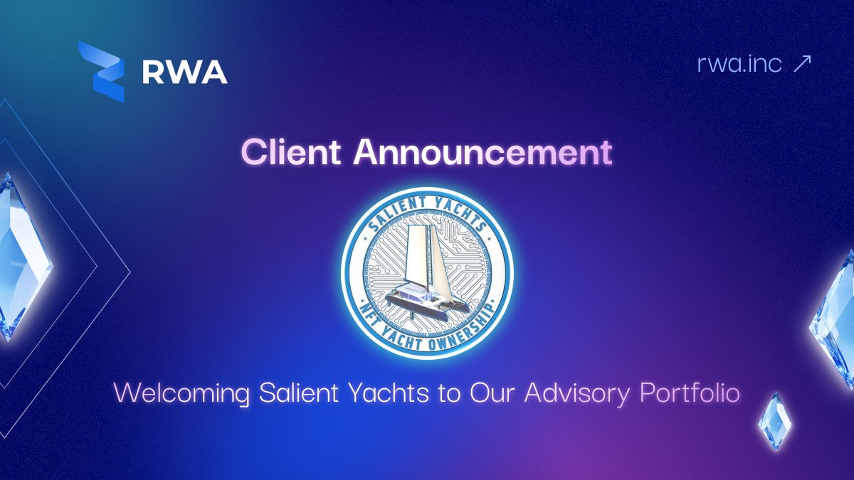 RWA Inc. (@rwa_inc_) on Twitter photo Big News! Weโre thrilled to welcome <a href="/SalientYachts/">Salient Yachts</a> as our newest advisory client. Theyโre transforming yacht ownership with NFT-based fractional models tied to real-world rewards.
๐ 24% APR returns for NFT holders paid in $WIND
๐ Charter revenue โ $WIND buyback & burn
๐ Book Big News! Weโre thrilled to welcome <a href="/SalientYachts/">Salient Yachts</a> as our newest advisory client. Theyโre transforming yacht ownership with NFT-based fractional models tied to real-world rewards.
๐ 24% APR returns for NFT holders paid in $WIND
๐ Charter revenue โ $WIND buyback & burn
๐ Book