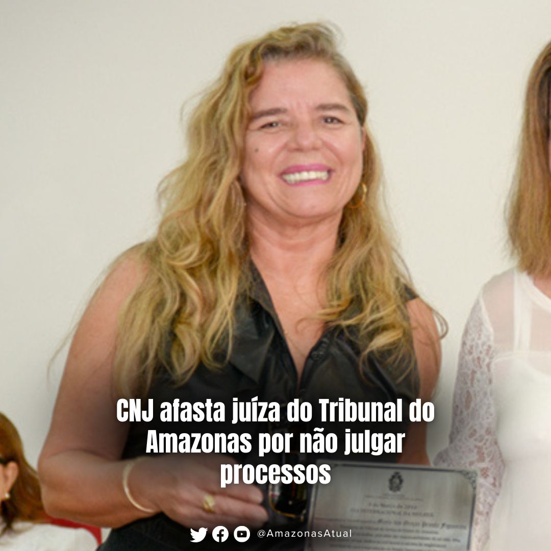 AmazonasAtual's tweet photo. O CNJ afastou a juíza Cleonice Trigueiro, do TJAM, por não julgar processos e descumprir plano de ação. A decisão foi unânime. A magistrada era titular da 7ª Vara de Família de Manaus e já estava sob investigação desde 2023.

 #CNJ #TJAM #Justiça #Amazonas #Judiciário https://t.co/IYVrRQNeiI