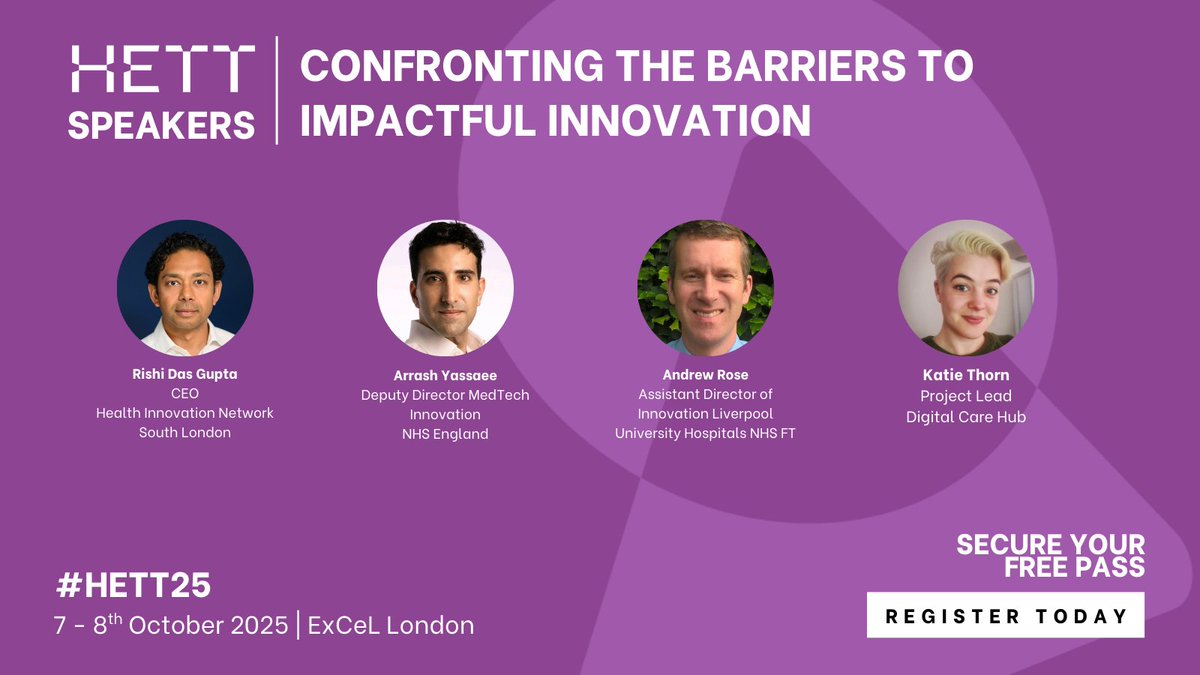HETT Show (@hettshow) on Twitter photo 📣 #HETT25 session: 'Confronting the Barriers to Impactful Innovation'. View the full agenda to find out more about this session ➡️hubs.ly/Q03nvCzf0
<a href="/rishi_das_gupta/">Rishi Das-Gupta</a>, <a href="/ArrashYassaee/">Arrash Arya Yassaee</a> 📣 #HETT25 session: 'Confronting the Barriers to Impactful Innovation'. View the full agenda to find out more about this session ➡️hubs.ly/Q03nvCzf0
<a href="/rishi_das_gupta/">Rishi Das-Gupta</a>, <a href="/ArrashYassaee/">Arrash Arya Yassaee</a>