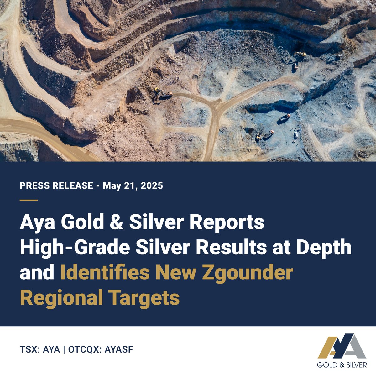 Aya Gold & Silver (@ayagoldsilver) on Twitter photo <a href="/AyaGoldSilver/">Aya Gold & Silver</a> Reports High-Grade Silver Results at Depth and Identifies New Zgounder Regional Targets.
Read the full release here: ayagoldsilver.com/press-release/…
#AYA #AYASF #silver #mining #earningsresults #Morocco #growth <a href="/AyaGoldSilver/">Aya Gold & Silver</a> Reports High-Grade Silver Results at Depth and Identifies New Zgounder Regional Targets.
Read the full release here: ayagoldsilver.com/press-release/…
#AYA #AYASF #silver #mining #earningsresults #Morocco #growth