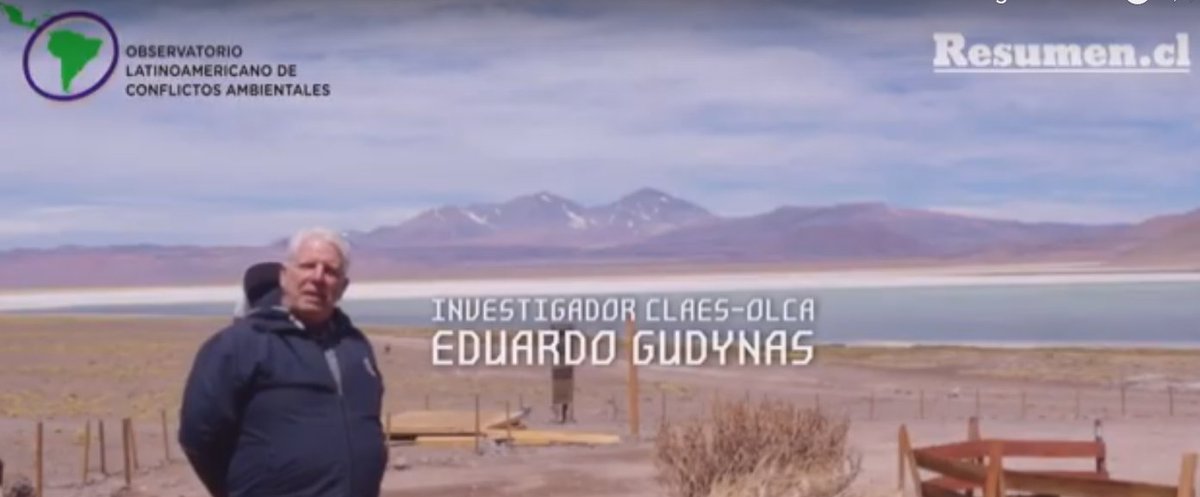 Adicción al litio es la cara oscura de la transición  eléctrica. Detrás de cada batería en cada nuevo vehículo está la destrucción de salares, la explotación del agua y muchos otros impactos. 
Feliz de participar en documental de <a href="/olca_chile/">Obs. Latinoamericano de Conflictos Ambientales</a> sobre esto- olca.cl/articulo/nota.…