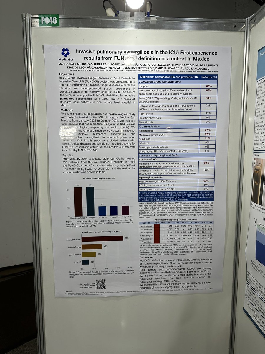 Daniel Aguilar-Zapata (@infectodaz) on Twitter photo Estoy MUY feliz de poder presentar al mundo el trabajo de investigación que hacemos en <a href="/medicasur/">Médica Sur</a> en relación a infecciones fúngicas.
Es un trabajo en conjunto con muchos servicios dentro y fuera del Hospital
#ISHAM2025 Estoy MUY feliz de poder presentar al mundo el trabajo de investigación que hacemos en <a href="/medicasur/">Médica Sur</a> en relación a infecciones fúngicas.
Es un trabajo en conjunto con muchos servicios dentro y fuera del Hospital
#ISHAM2025