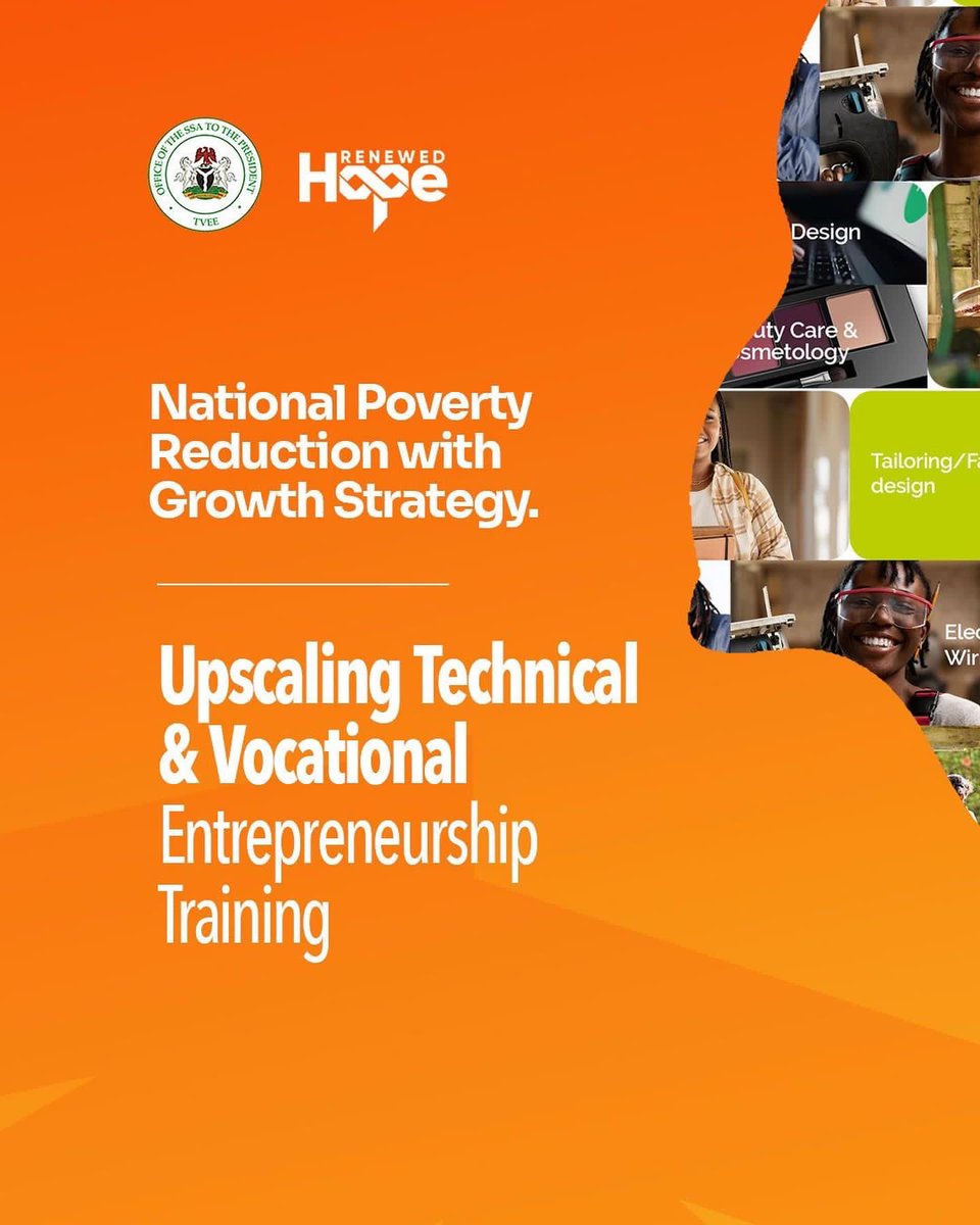 EkoNews_X's tweet photo. @abiola_arogundade_ssa National Poverty Reduction with Growth Strategy.
Upscaling Technical & Vocational Entrepreneurship Training!
Stay tuned for more updates!!!
#ssap #ossaptvee #tvet #renewedhope #ossap https://t.co/WntjQSANod