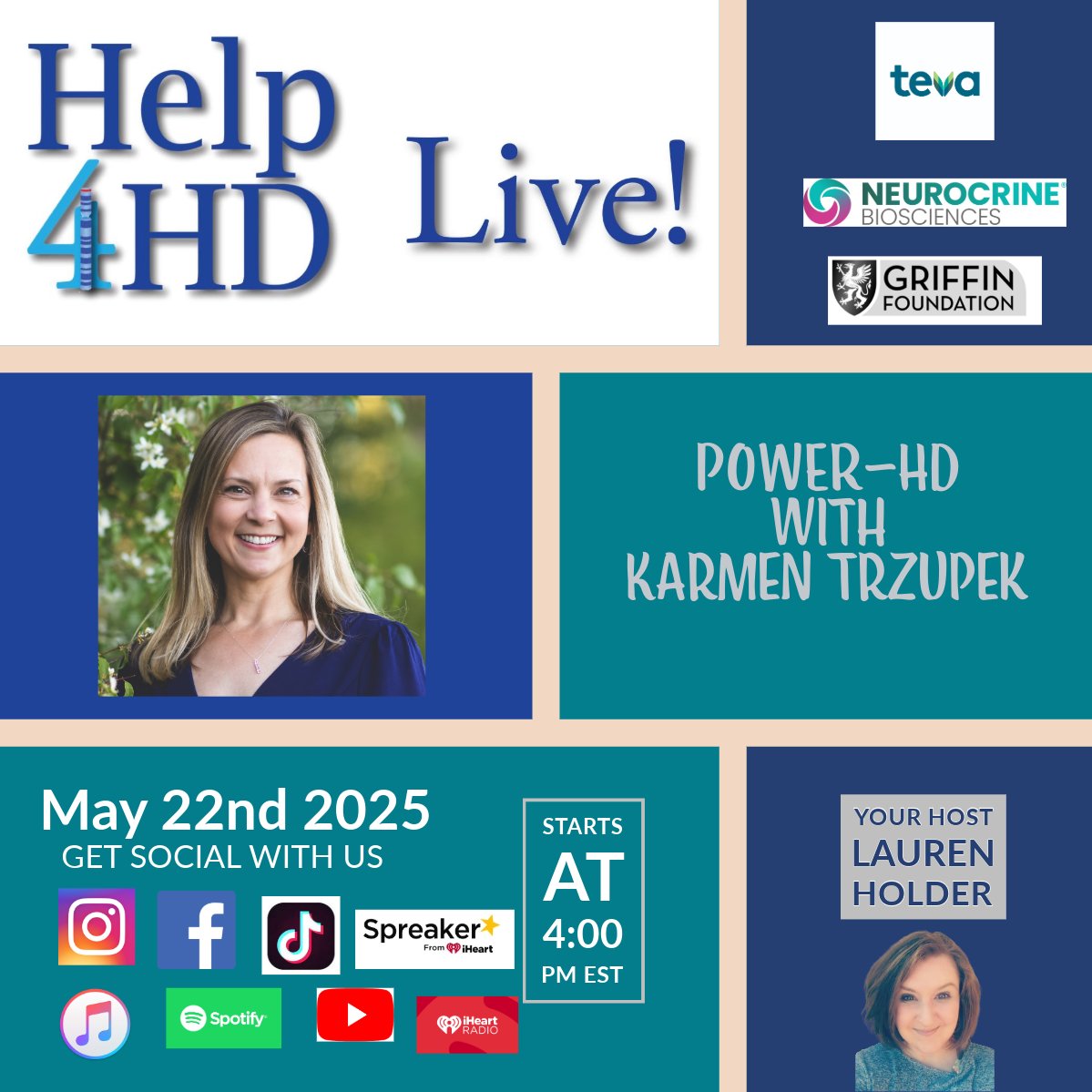 laurencurehd's tweet image. Tune in tomorrow at 4 pm EST to hear Karmen from @GlobalGenes discuss POWER-HD and how you can get involved for #HDAwarenessMonth.
#Help4HD #Help4HDLive #HuntingtonsDisease #RareDisease #RareDiseaseResearch #HDresearch #POWERHD @Help4HDI @HDSA @hdfcures @HDReach @HDYOFeed