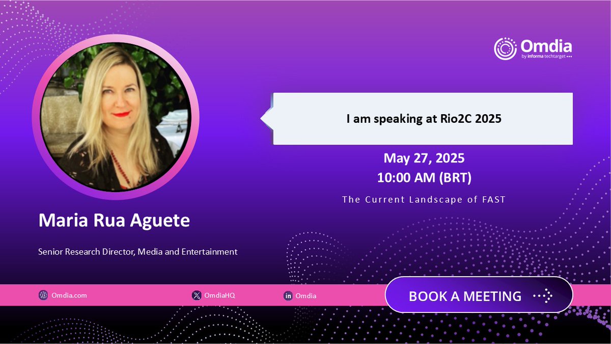 Join Maria at #Rio2C on May 27 next week, for a deep dive into FAST's explosive growth in Brazil - set to become the world's 3rd largest market by 2029. 

Book your exclusive 1:1 meeting now: bit.ly/45fVpBW 

#FAST #onlinevideo