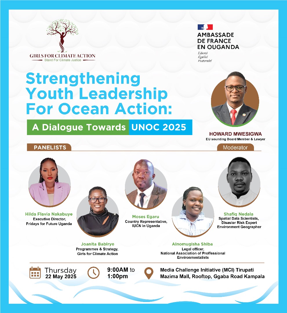 Tommorow, 22nd May 2025. We have  a dialogue from 9:00 am - 1:00 pm at Media Challenge Initiative, Tirupati Mazima Mall Rooftop, Ggaba Road, Kampala.

Did you know that oceans and seas  speak, laugh and get angry sometimes? Why???...all this will be answered tomorrow. Don't miss!