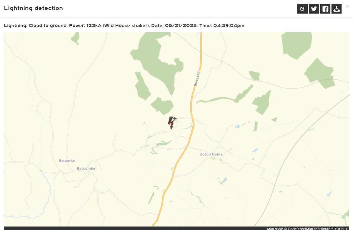 +122kA lightning strike
Location: Upton Noble, Somerset
Time: 4:39pm
meteologix.com/uk/lightning/2…
