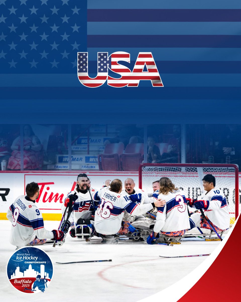 #Buffalo2025: get to know 🇺🇸 

Returning to the site of their 2015 World Para Ice Hockey Championships triumph, the hosts aim to reclaim their crown after last year’s setback.

Read more: tinyurl.com/3uwmkpnu 

#ParaIceHockey