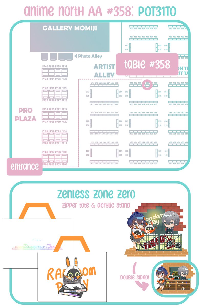 POT31TO's tweet photo. Half a catalogue for anime north this weekend!! Tabling with @NIKOORIN 🎉

✨Table 358!✨

Will have merch for: #FFXIV #HonkaiStaiRail #zzzero #ALNST #Vtubers etc

Jewellery catalogue to (hopefully) follow
#AnimeNorth2025 https://t.co/E8lst7Hgsj