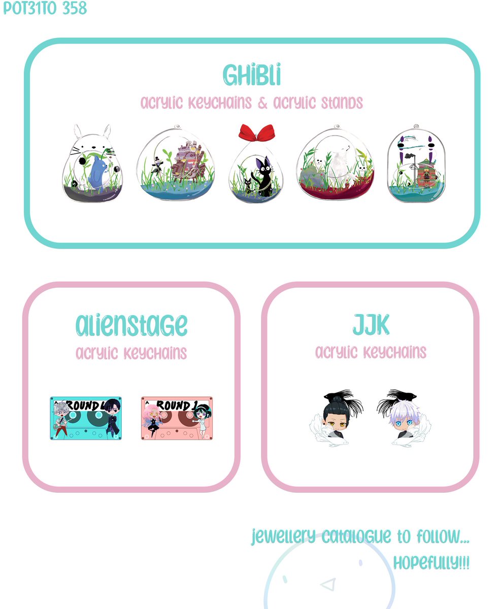 Half a catalogue for anime north this weekend!! Tabling with <a href="/NIKOORIN/">NIKO ✨</a> 🎉

✨Table 358!✨

Will have merch for: #FFXIV #HonkaiStaiRail #zzzero #ALNST #Vtubers etc

Jewellery catalogue to (hopefully) follow
#AnimeNorth2025