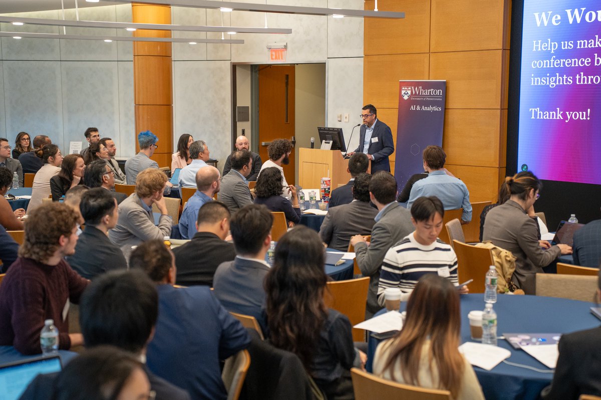 Wharton Human-AI Research (@whartonhumanai) on Twitter photo Day 1 of the AI & the Future of Work Conference at <a href="/Wharton/">The Wharton School</a> kicked off with remarks from <a href="/sonnytambe/">Prasanna Tambe</a>, Co-Director of Whartonās HumanāAI Research, followed by a hands-on session from <a href="/eschoppik/">Elie Schoppik</a> of <a href="/AnthropicAI/">Anthropic</a> on using Claude + Claude Code for research.
#WhartonAI #FutureOfWork Day 1 of the AI & the Future of Work Conference at <a href="/Wharton/">The Wharton School</a> kicked off with remarks from <a href="/sonnytambe/">Prasanna Tambe</a>, Co-Director of Whartonās HumanāAI Research, followed by a hands-on session from <a href="/eschoppik/">Elie Schoppik</a> of <a href="/AnthropicAI/">Anthropic</a> on using Claude + Claude Code for research.
#WhartonAI #FutureOfWork