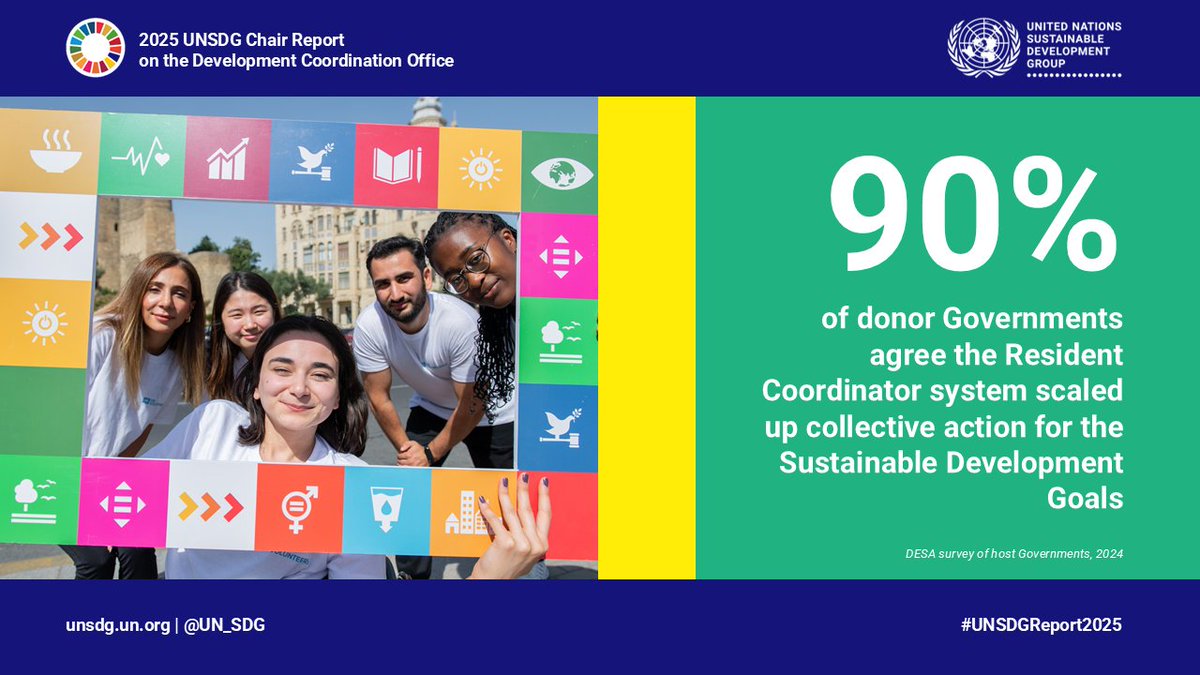 UN Sustainable Development Group 🇺🇳 (@un_sdg) on Twitter photo Find out why most donor Governments recognise the power of the <a href="/UN/">United Nations</a> Resident Coordinator system to mobilise collective actions for the #GlobalGoals and impact the lives of the people we serve.
⏩Read our latest report: bit.ly/UNSDGReport2025 Find out why most donor Governments recognise the power of the <a href="/UN/">United Nations</a> Resident Coordinator system to mobilise collective actions for the #GlobalGoals and impact the lives of the people we serve.
⏩Read our latest report: bit.ly/UNSDGReport2025