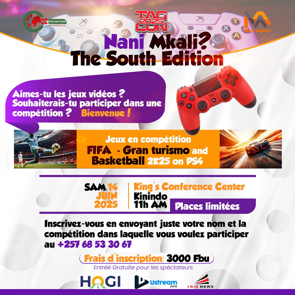 😍 Toujours en préparation de la <a href="/TAGCONBuja/">TAG CON</a>, Nani Mkali est de retour!

🎮 On sera au <a href="/KingsConference/">King's Conference</a> dans des affrontements dans les jeux comme: Fifa/EA FC; Gran Turismo, et 2k25. 

👀 Kinindo, Kibenga, Kanyosha, Nyabugete, etc. Nani Mkali?

#NaniMkali #TagCon2025 #TagConBuja